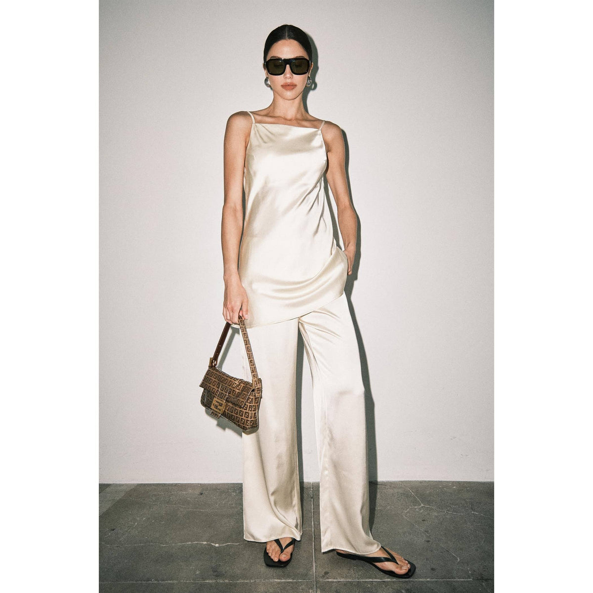 Eden Satin Cowl Neck + Wide Leg Set