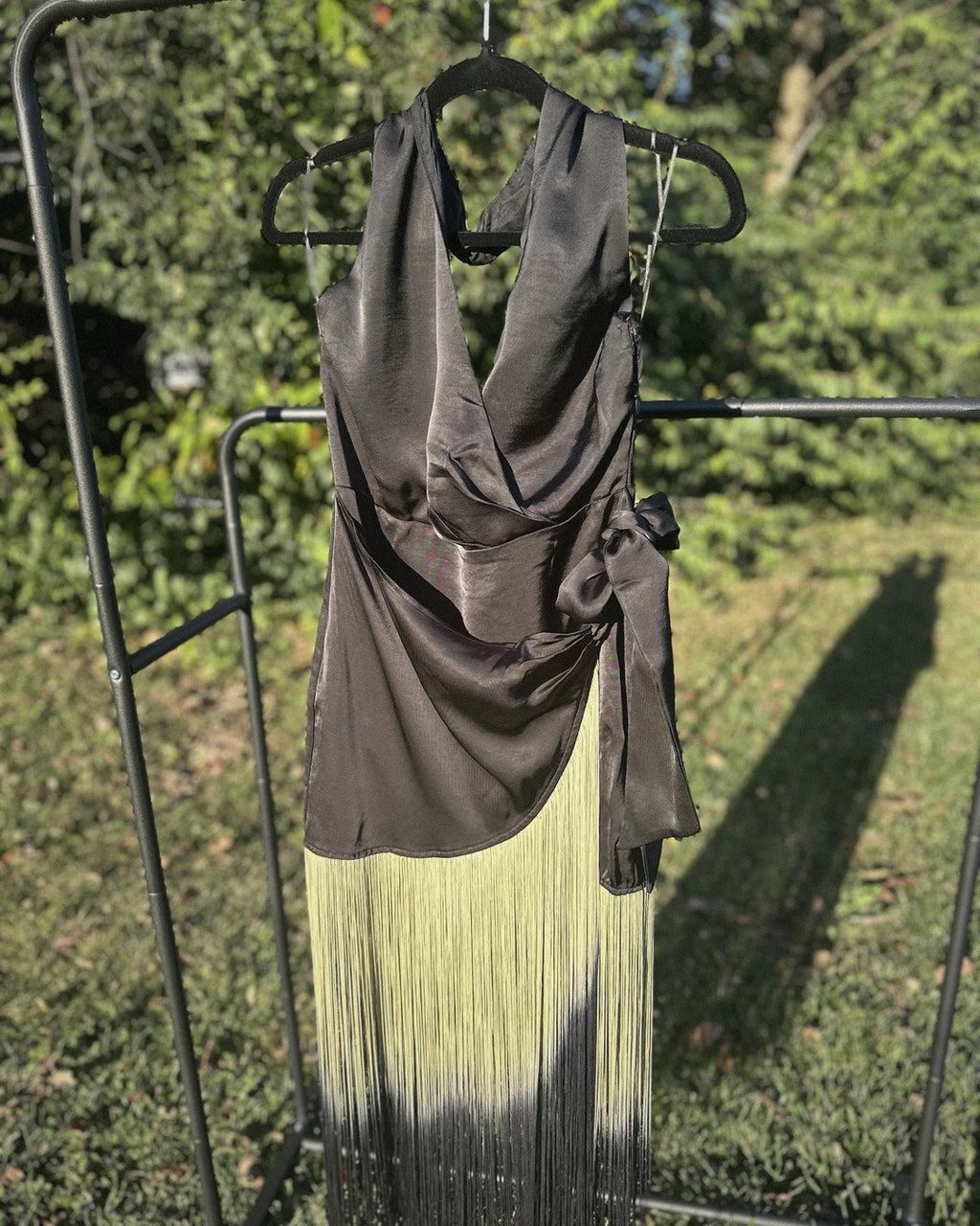 Fringe halter, full length