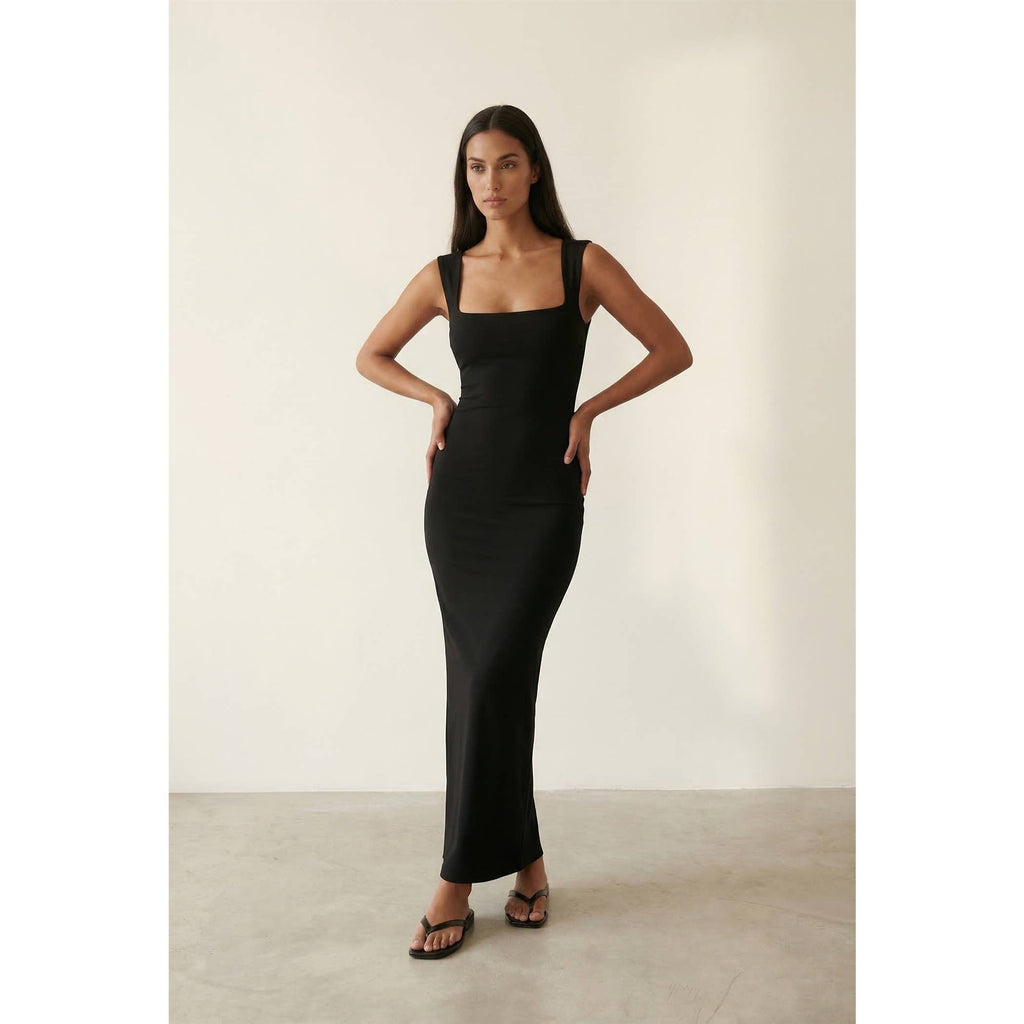 Crepe Square-Neck Maxi — The LBD