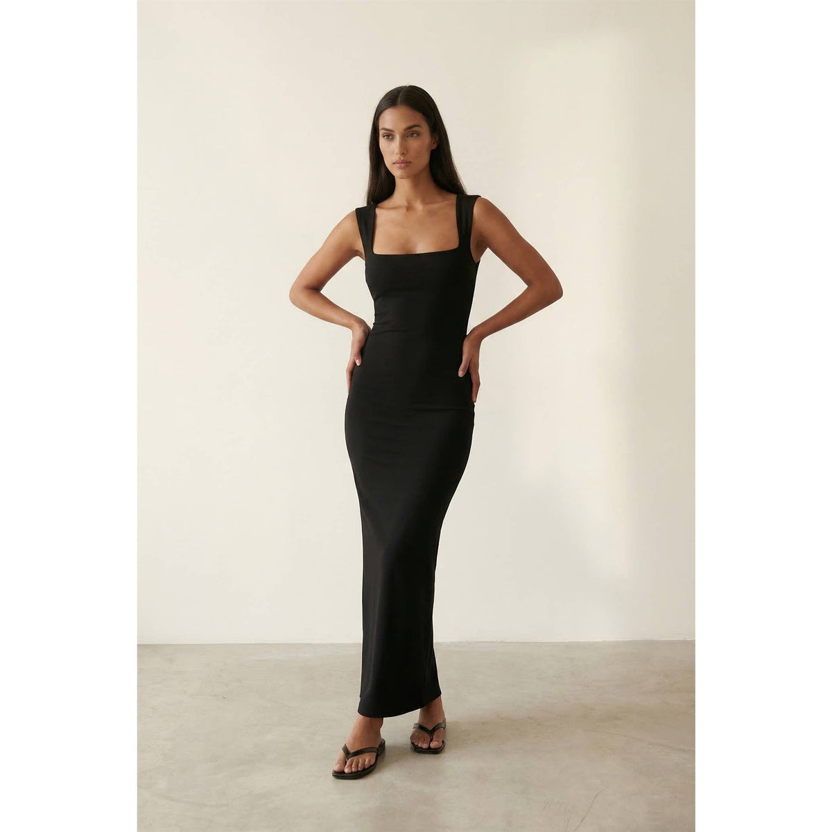 Crepe Square-Neck Maxi — The LBD