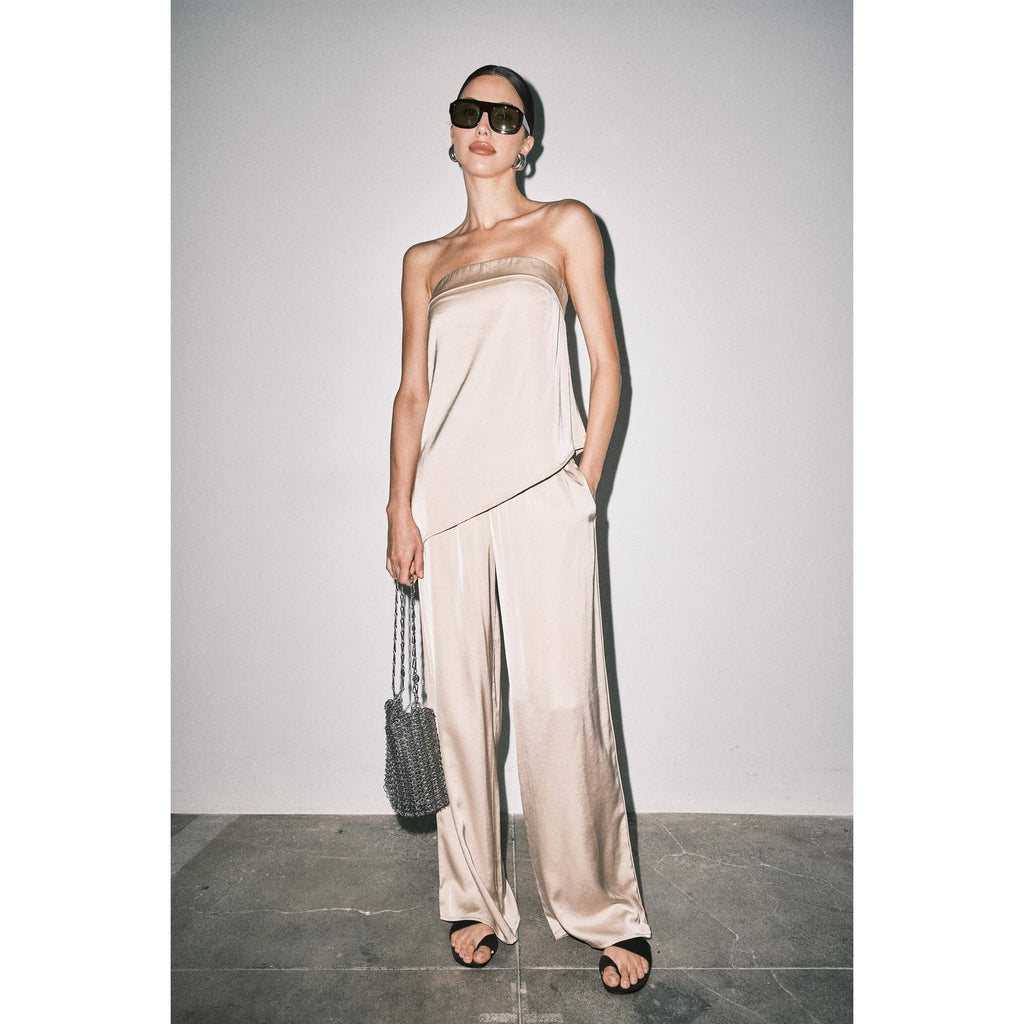 Frankie Satin Strapless Asymmetric Set