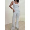 Knit Tank + Flare Pants Set — Grey