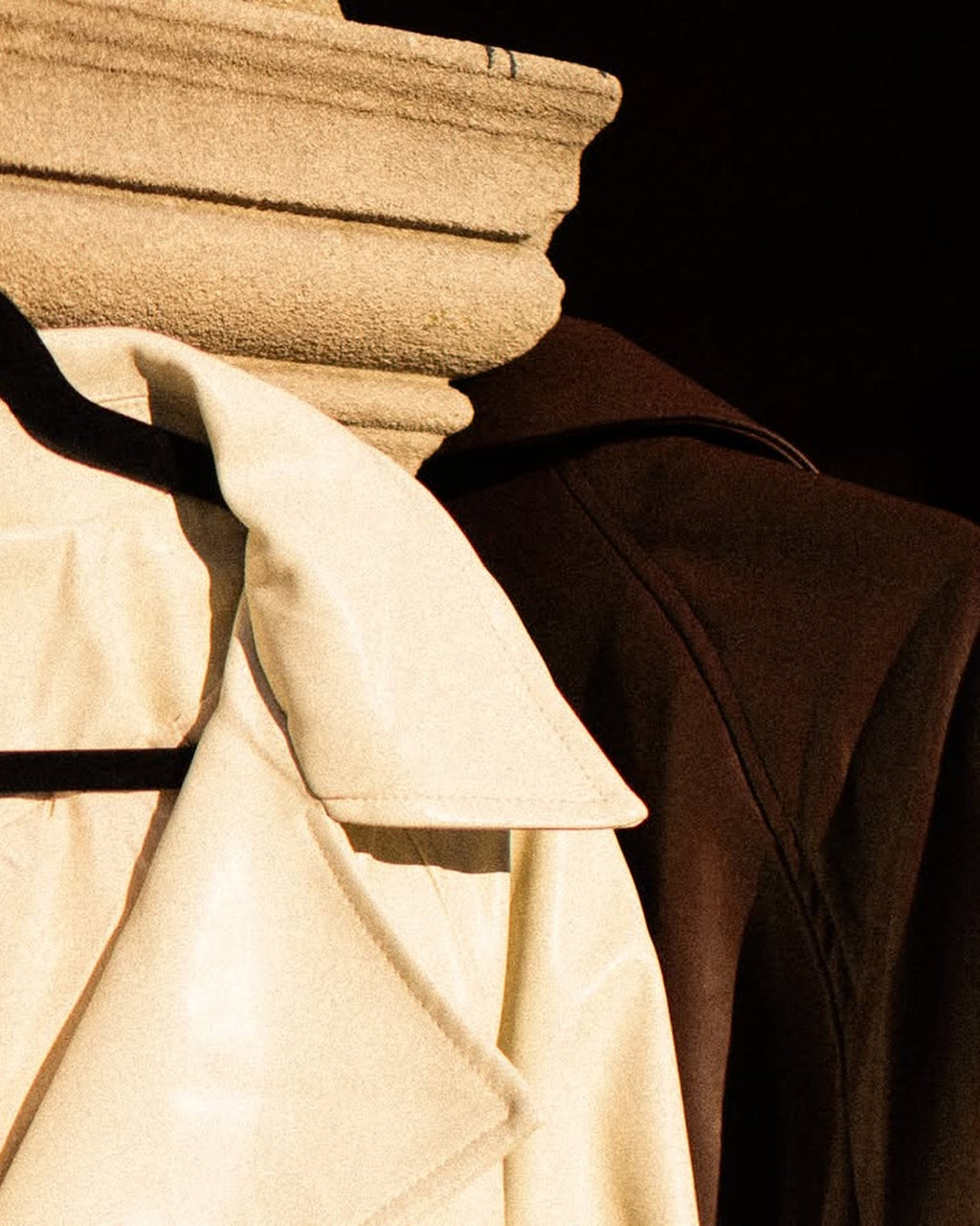 Belted Faux Leather Trench
