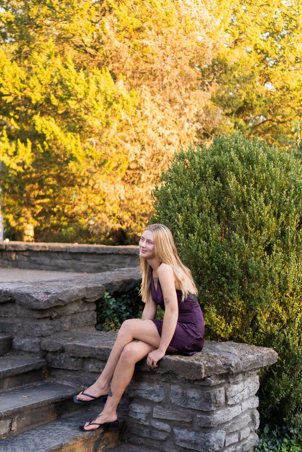 The Josephine · Plum Satin Lace-Back Mini
