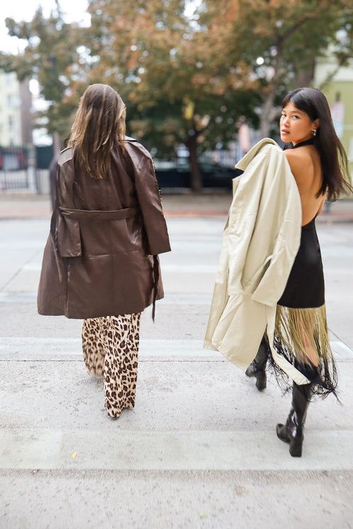 Ivory trench over the shoulder, Over-the-Rhine